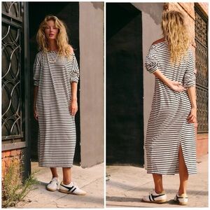 NWT Free People Reese Maxi Dress Black and White Dolman Sleeve Dress Small